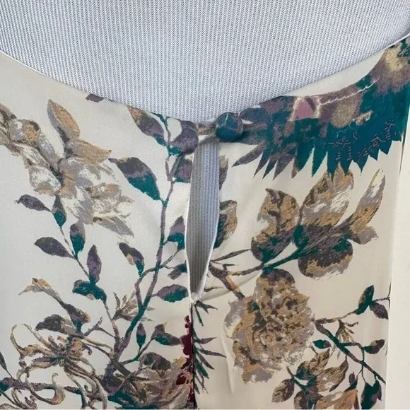 Honey Punch Spring Cream Floral High Low Dress with side Pockets - Picture 11 of 11